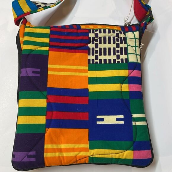 Afrikana Creations Quilted Patchwork Crossbody Bag Multicolor - Picture 2 of 7